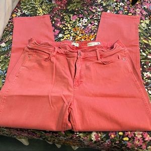 JJill authentic fit slim leg coral jeans